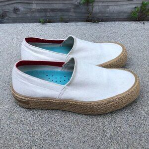 SEAVEES Oceanside Espadrille High Shoes Women's 8 White Canvas Slip On Sneakers‌